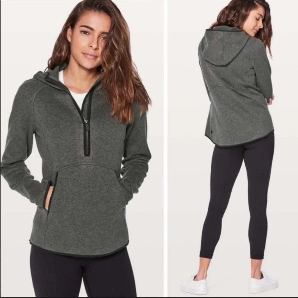 Lululemon Fleece & Thank You Pullover Heathered Black / Black‎ Size 2